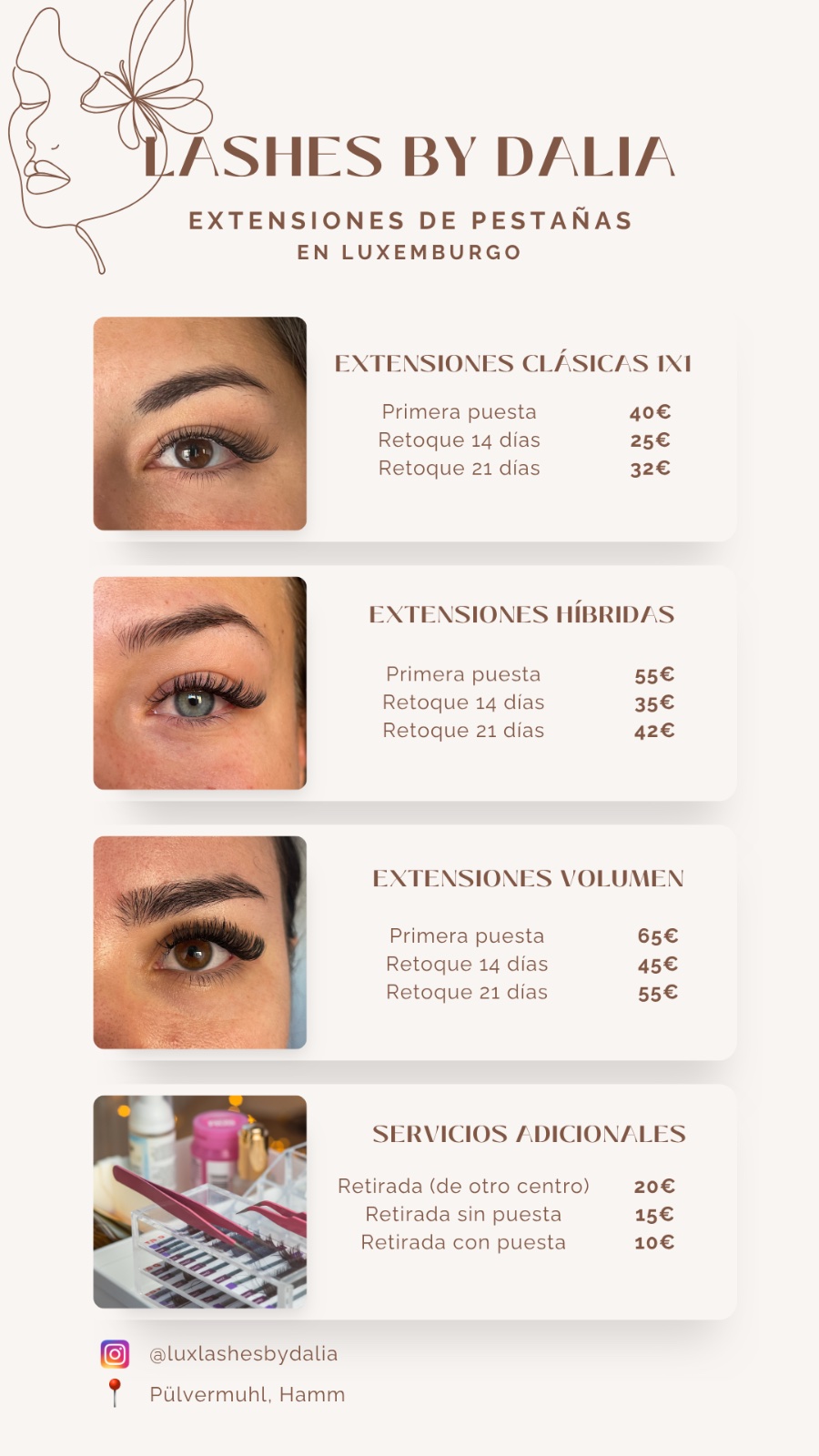 Eyelash extensions/ Extensiones de pestañas